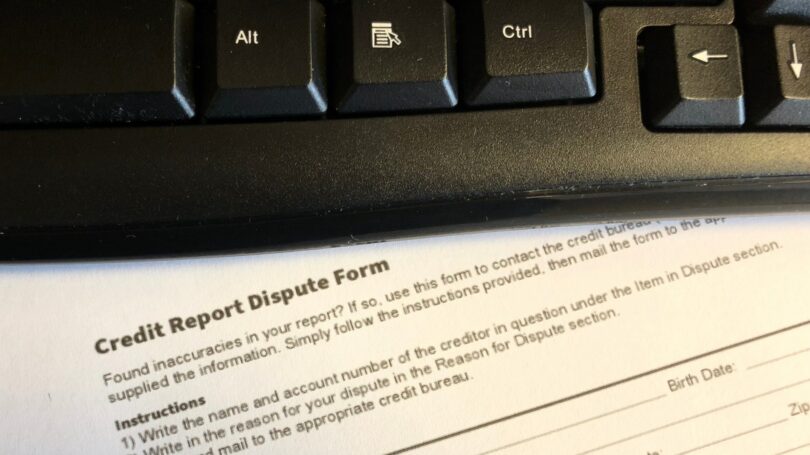 Credit Report Dispute Form