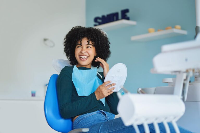 Woman Smiling Dentist Office