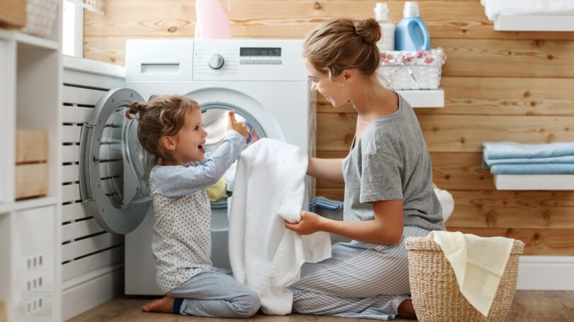 Mother Daughter Doing Laundry Chore Together – Money Crashers Mother Daughter Doing Laundry Chore Together
