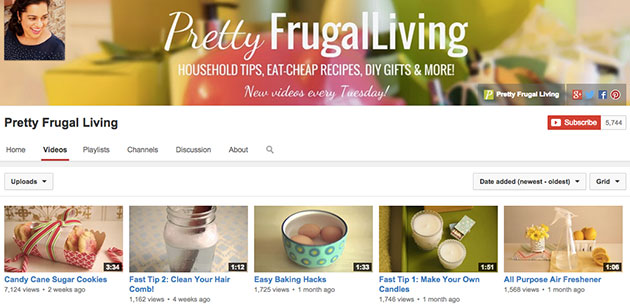 pretty frugal living youtube