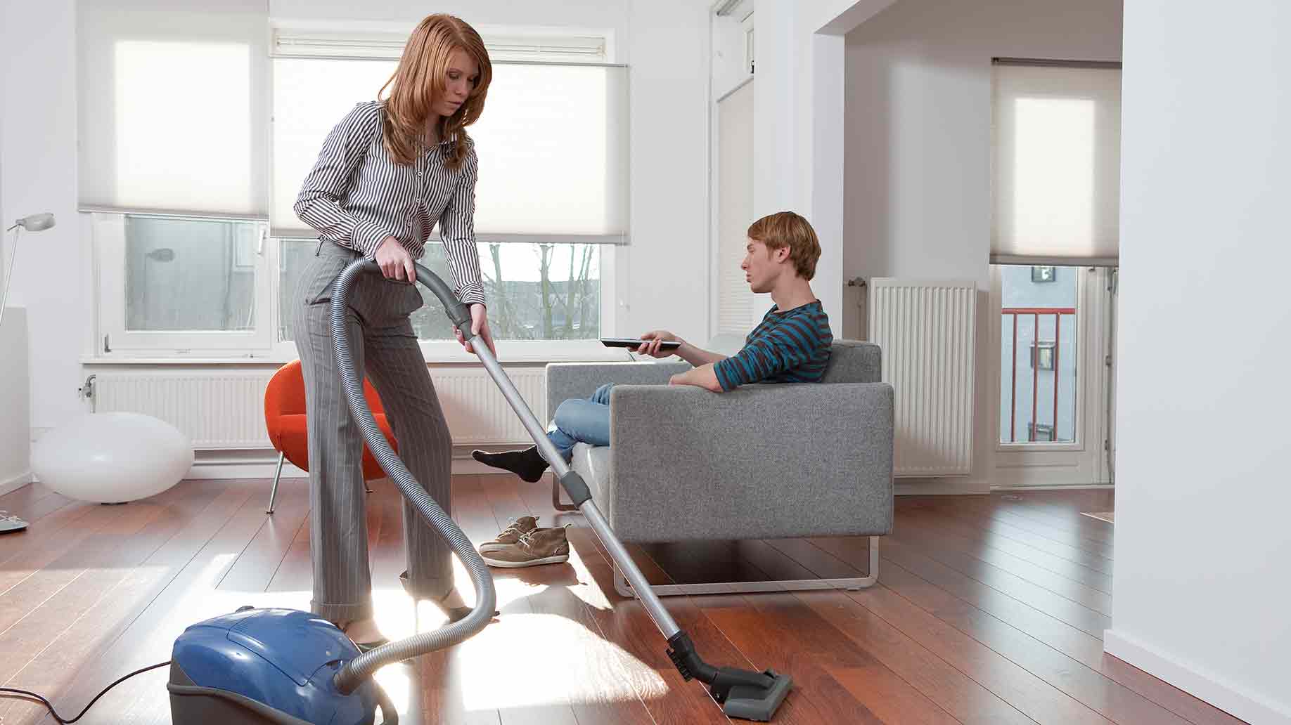 business woman cleaning