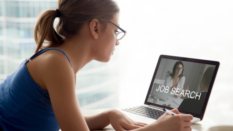 Job Search Laptop Woman Side Hustle