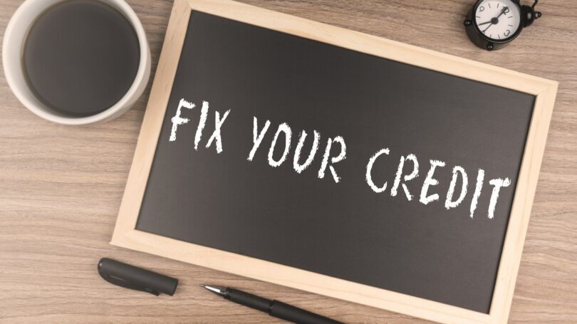 Fix Your Credit Chalkboard Coffee Clock