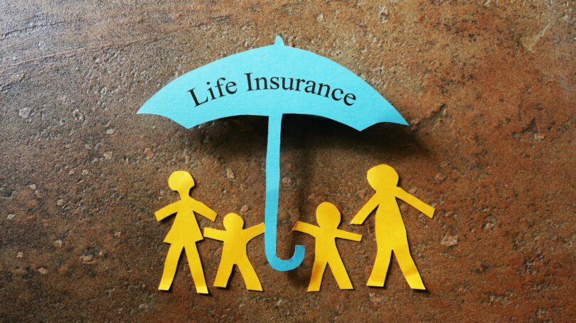 Life Insurance Paper Cut Out Umbrella Family