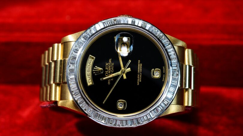 Vintage Rolex Gold Watch Diamonds Rare