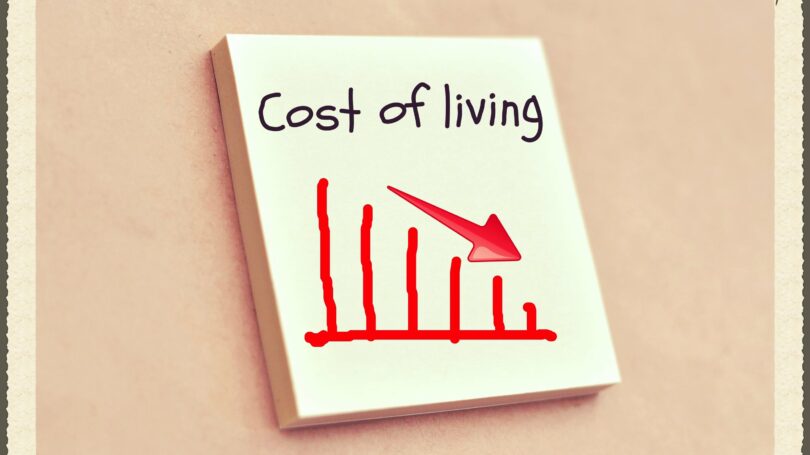 Cost Of Living Graph Arrow Downward