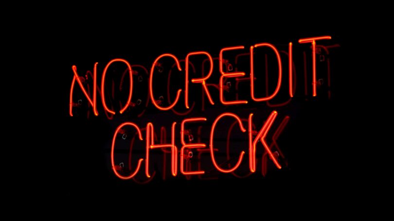 No Credit Check Neon Sign Red Black