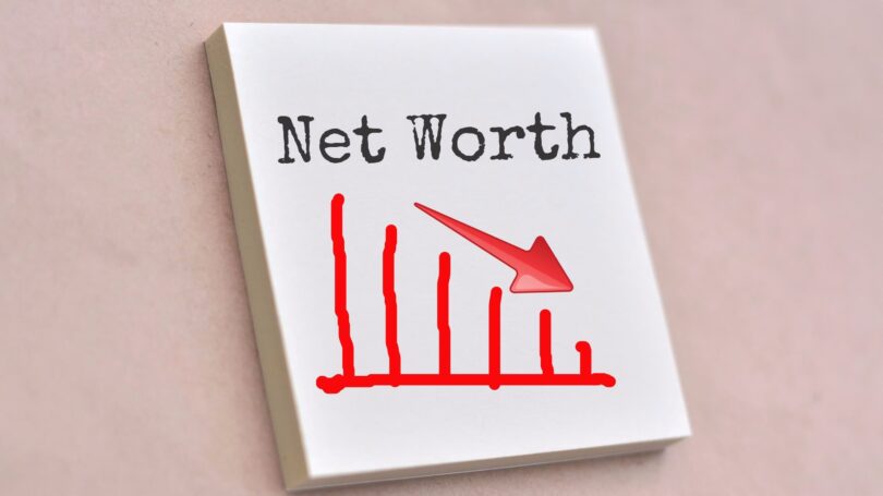 Net Worth Descending Arrow Graph