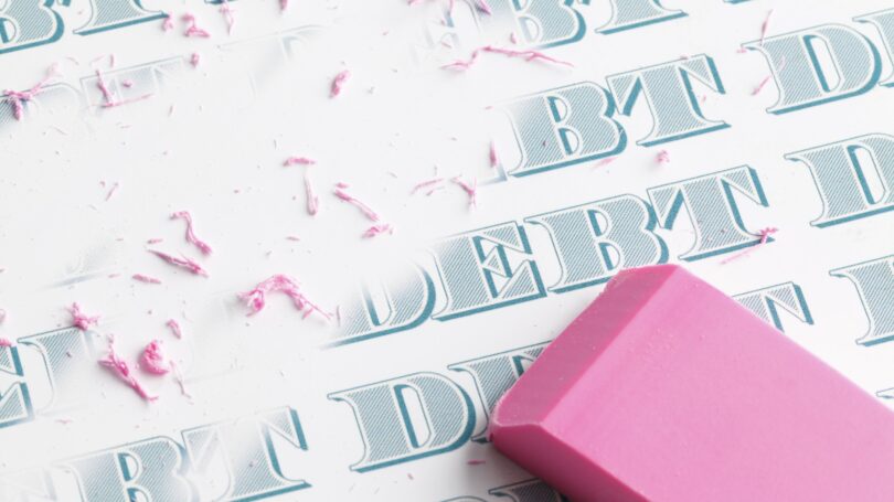 Erase Debt Pink Eraser