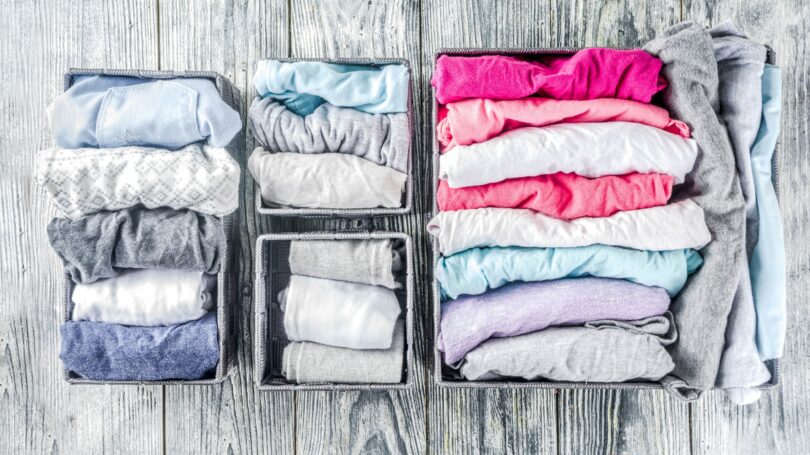 Organizing Dresser Clothes Cotton Shirts Leggings Marie Kondo Style Folding