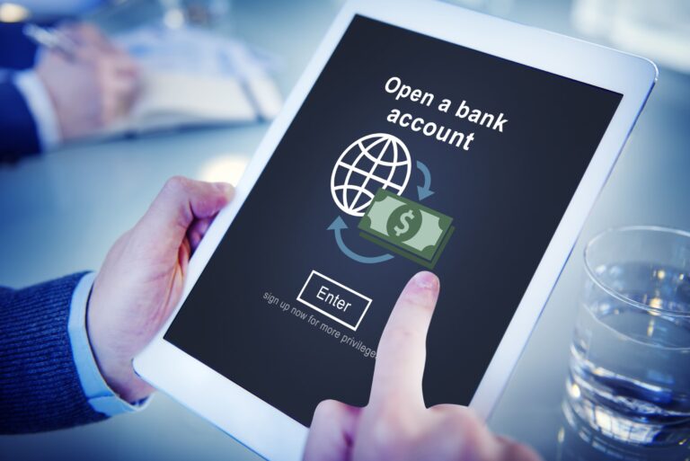 Open Bank Account Banking Tablet Financial Planning