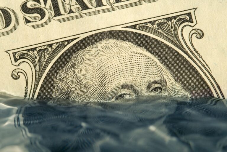 Us Dollar Submerged Water