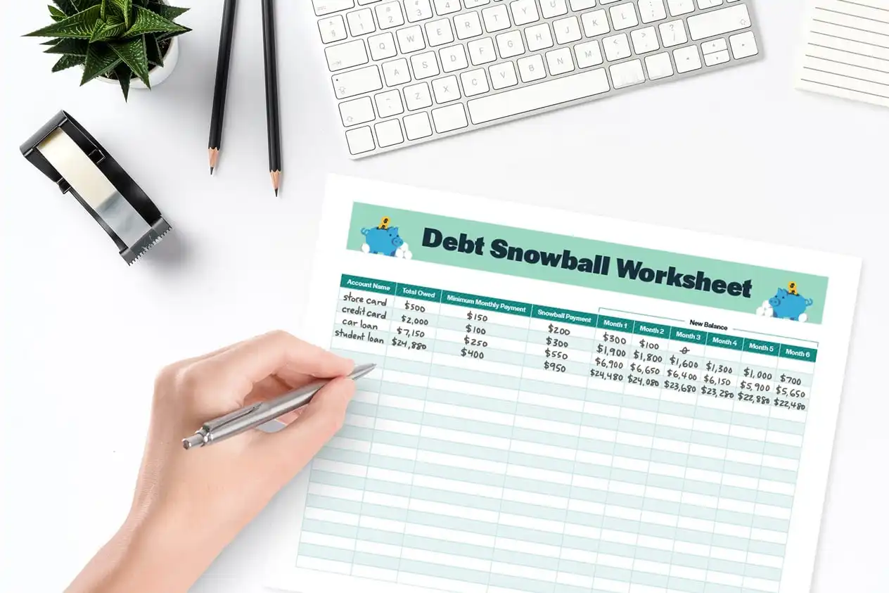 mc debt snowball mockup filled in form