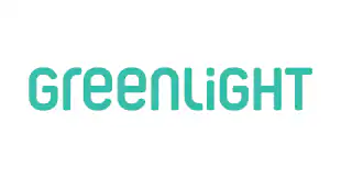 The image shows the word greenlight written in lowercase, bold, teal-colored letters on a white background.