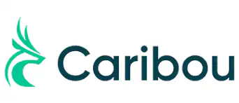 Caribou logo featuring a stylized green outline of a caribou head on the left, with the word Caribou in bold, dark text to the right.