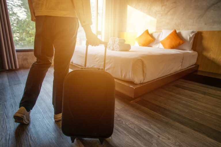 Standing Luggage Hotel Room