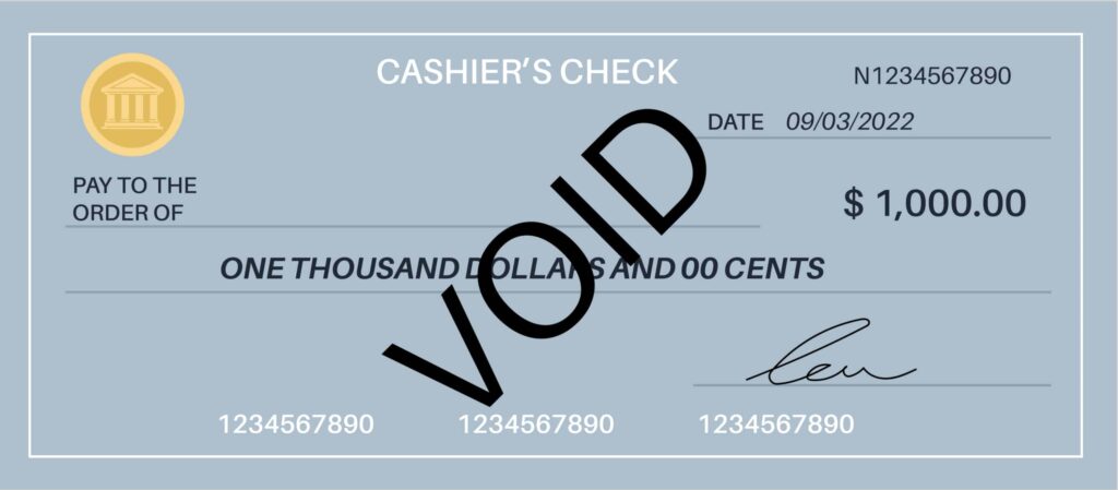 A Voided Paper Check Template, Financial Instruments, A Payment Cancellation