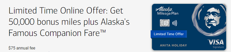 Alaska Airlines Visa Sign Up Bonus Banner