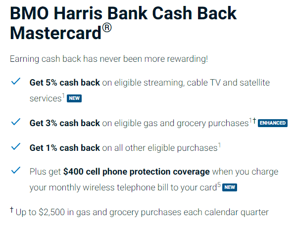 Bmo Harris Bank Cash Back Rewards And Benefits