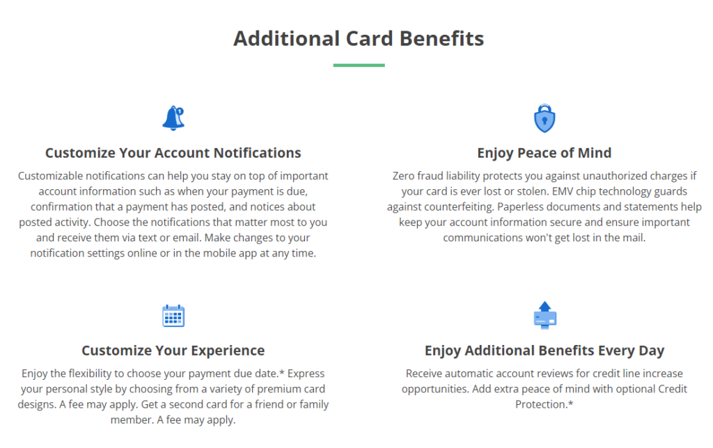 Credit One Visa Platinum Additional Benefits