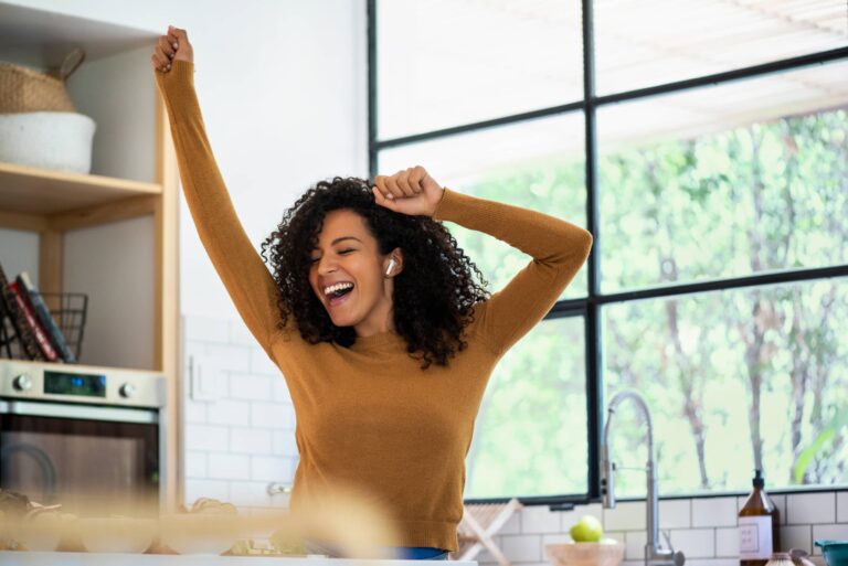 Woman Dancing Kitchen