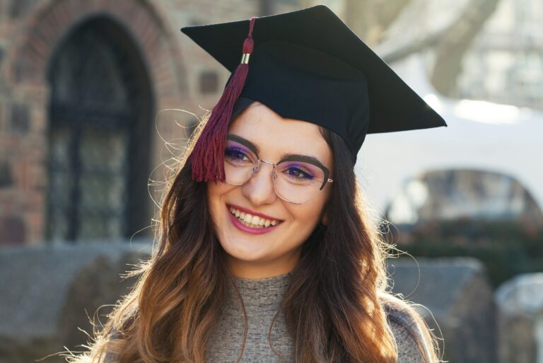 Woman Smiling Graduation Cap