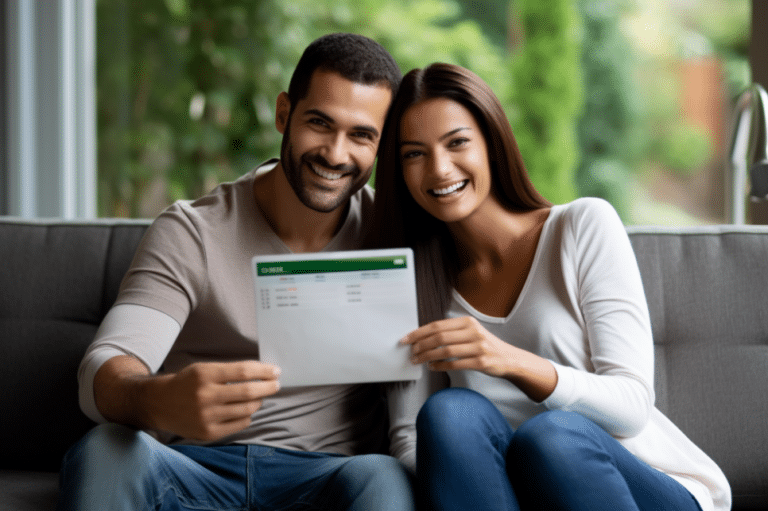 Couple Holding Credit Report
