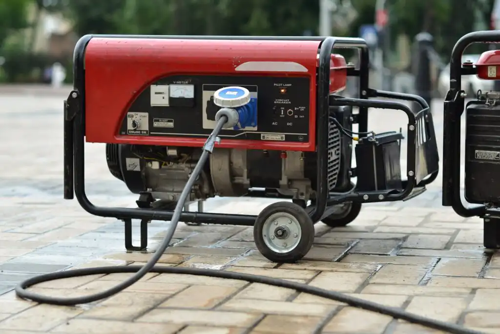 A red and black generator.