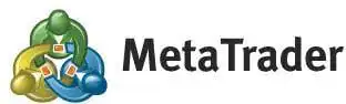 MetaTrader logo featuring three stylized human figures in green, yellow, and blue, forming a circle and holding cards, next to the text MetaTrader in bold black font.
